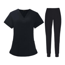 Men Women Scrubs Set V Neck Scrub Top and Pants Nurse Work Uniforms Wo