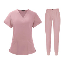 Men Women Scrubs Set V Neck Scrub Top and Pants Nurse Work Uniforms Wo