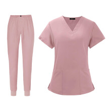Men Women Scrubs Set V Neck Scrub Top and Pants Nurse Work Uniforms Wo
