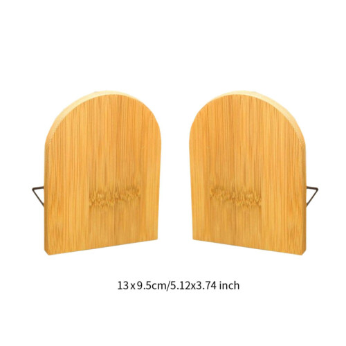 Decorative Bookends Bamboo Support Book Stoppers for Nursery Library B 1