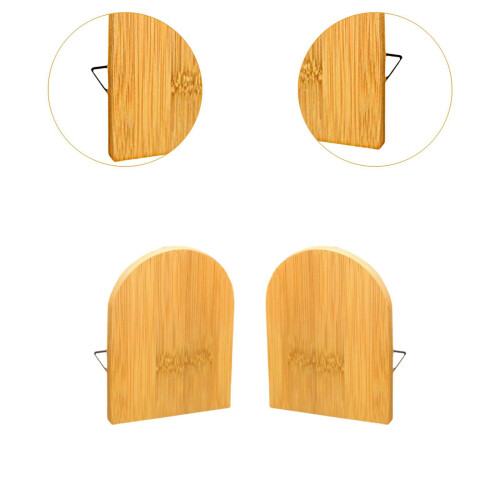 Decorative Bookends Bamboo Support Book Stoppers for Nursery Library B 2