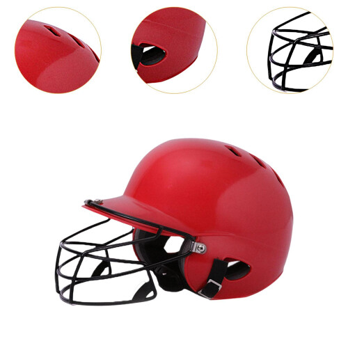 Baseball Helmet Shock Absorbing with Facemask for Outdoors Match Compe 2