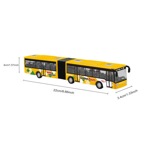 Pull Back Long Bus Model Alloy Alloy Pull Back Bus for Game Gifts Deco 1