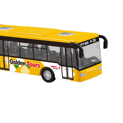 Pull Back Long Bus Model Alloy Alloy Pull Back Bus for Game Gifts Deco 2