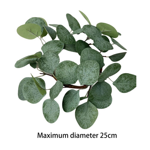 Artificial Eucalyptus Leaves Candles Wreaths for Table Decoration Styl 1