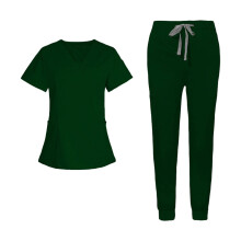 Nurse Work Clothing Nursing Uniform Top and Pants Scrub Set Jogging Pa