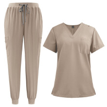 Nursing Scrub Set V Neck Nurse Workwear for Jogging Cosmetology Beauty