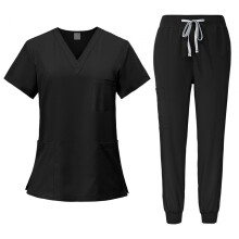 Female Scrub Set Machine Washable Nurse Work Clothing for Beauty Salon