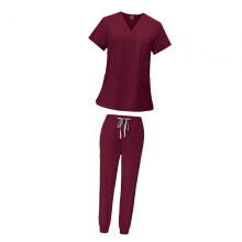 Female Scrub Set Machine Washable Nurse Work Clothing for Beauty Salon