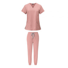 Female Scrub Set Machine Washable Nurse Work Clothing for Beauty Salon