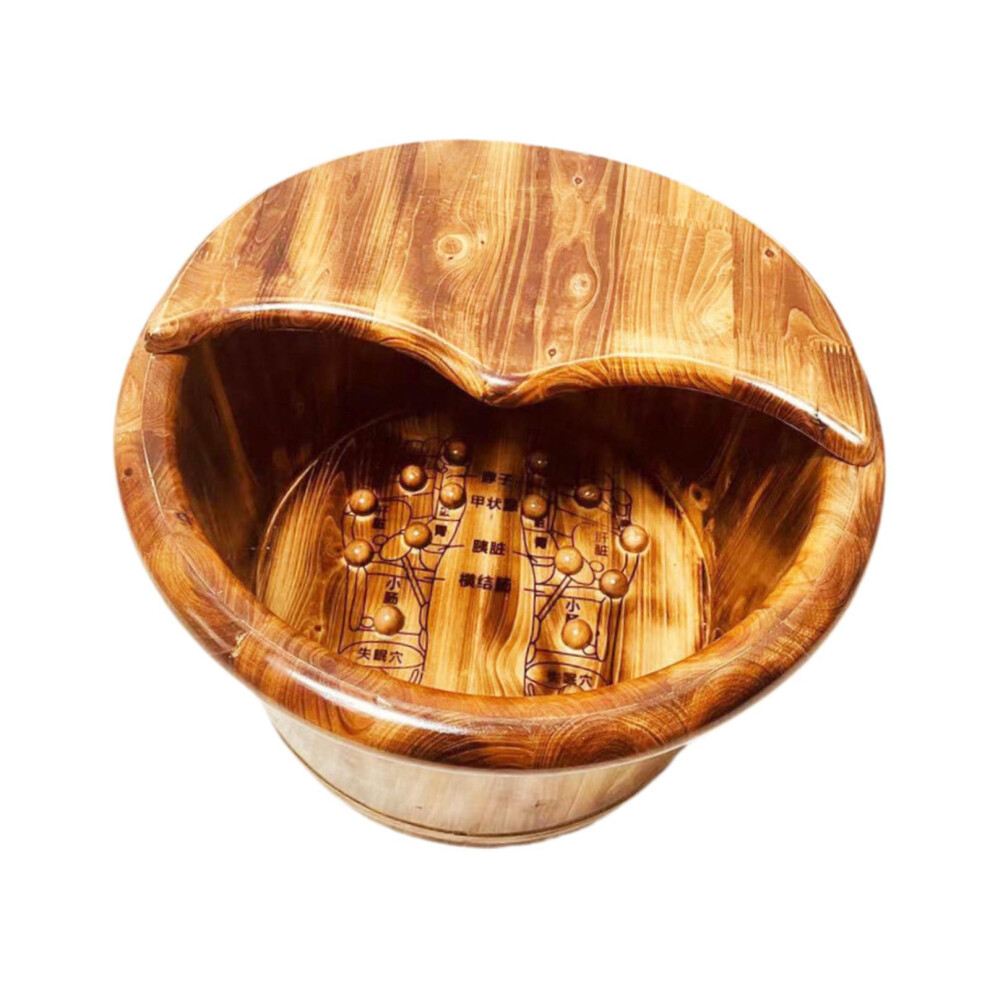 Foot Massage Basin Foot Wash Bucket Wooden Foot Soaking Barrel for Gif
