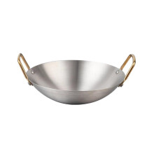 Stainless Steel Wok Household Cookware Saute Pan for Stewing Meat Vege