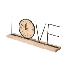Metal Clock Letter Figurine Table Clock for Living Room Home Bedroom K