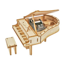 Piano Music Box Hand Eye Coordination 3D Wooden Puzzle for Kids Teens