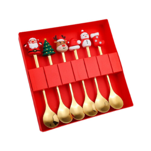 6Pcs Christmas Cutlery Set Creative Xmas Flatware for Tea Party Kitche