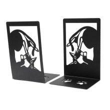 2Pcs Cat Bookends Nonskid Cartoon Book Holders for Shelves Table Livin