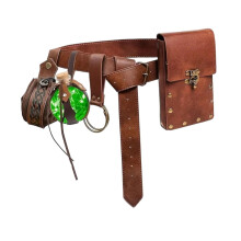 Medieval Belt Bag Unique Belt Pouch Waist Bag for Festival Props Brown
