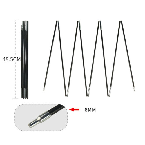 Fibreglass Tent Poles Replacement Black Pre Assembled Tent Poles for C 1