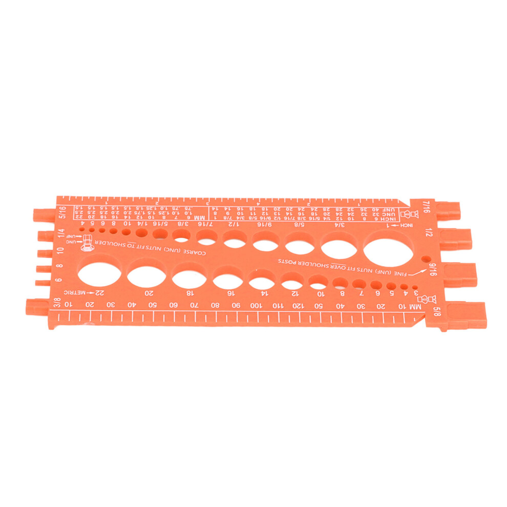 Garage Nut Bolt Thread Checking Tool | Inch & Metric Fast Identification Orange 4091385708625