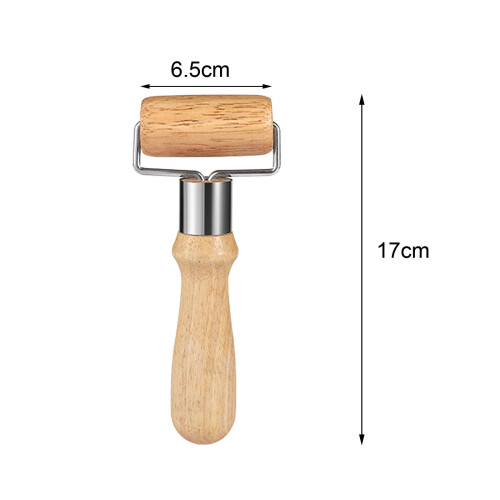 Wooden Rolling Pin T Shape Non-stick Pastry Roller for Breads Pasta Co 1