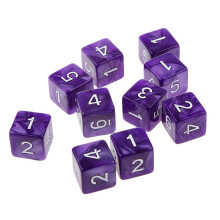 10pcs Six Sided Dice D6 Playing D&D RPG Party Games Dices purple