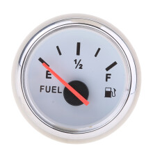 2" 52mm Universal Boat Marine Car Fuel Level Gauge Indicator White