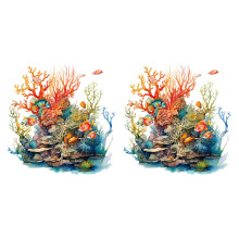 2x Ocean Toilet Stickers Toilet Cover Stickers for Restroom Kids Room