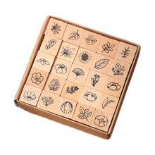 25x Mini Stamps Crafts DIY Wood Stamps for Painting Journaling Happy P