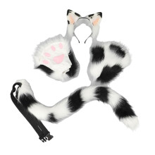 Cat Ears Tail and Paws Costume Accessories for Performance Birthday Fe