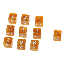10pcs Six Sided Dice D6 Playing D&D RPG Party Games Dices Coffee