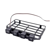 Roof Rack Luggage Carrier with LED Light Metal for MN 82 1/12 RC Crawl