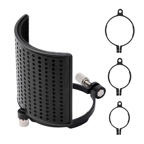 Microphone Isolation Shield Absorber Filter Vocal Isolation Aluminum P