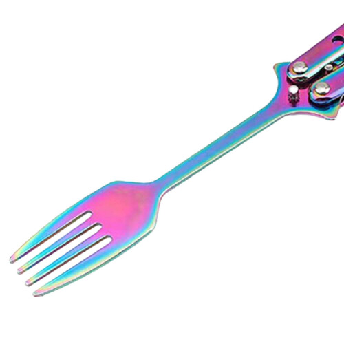 Butterfly Fork 9.06'' Portable Outdoor Tableware for Backpacking BBQ H 2