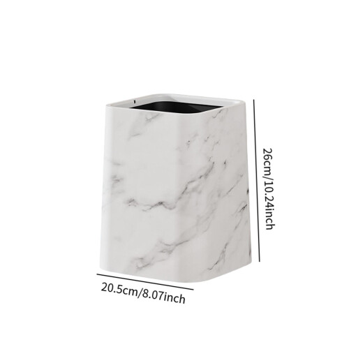 Marble Waste Bin Reusable Paper Basket Trash Bin for Kitchen Bathroom 1
