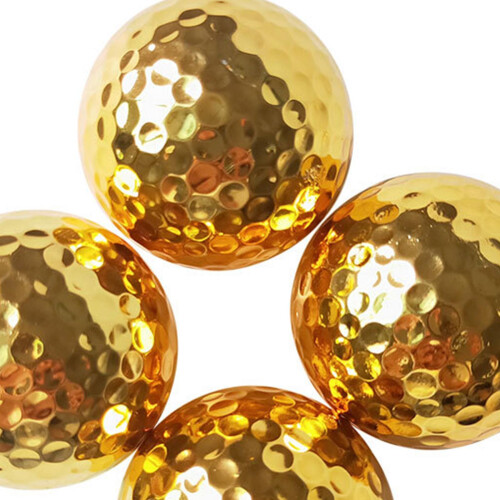 Double Layer Gold Plating Golf Balls Beginner Decor Golf Electroplated 2
