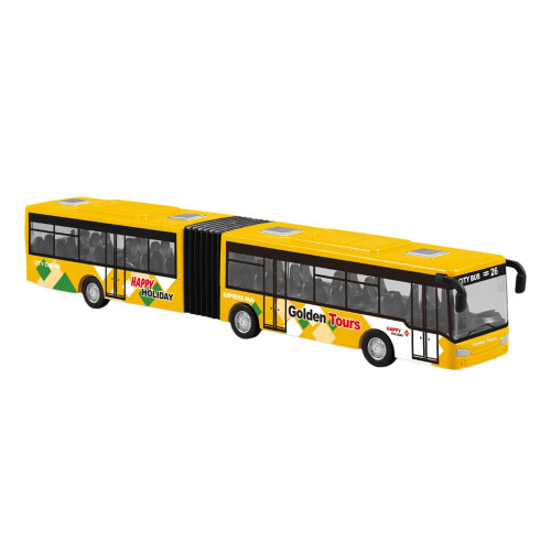 Pull Back Long Bus Model Alloy Alloy Pull Back Bus for Game Gifts Deco