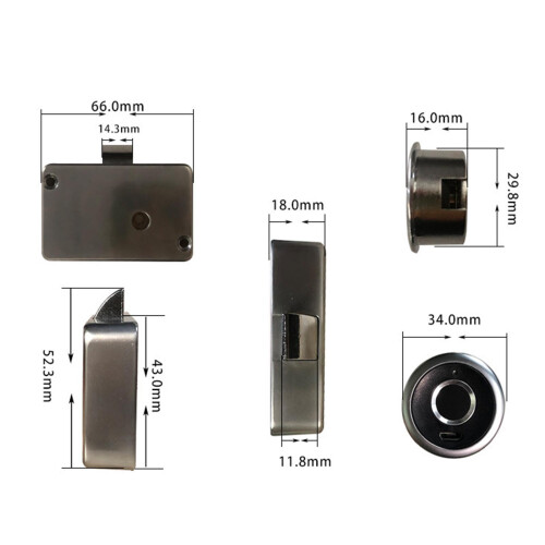 Hidden Document Drawer Lock Keyless Fingerprint Lock for Home Office M 1