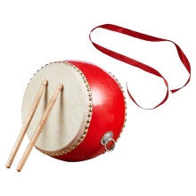 Kids Waist Drum Music Material Rhythm Hand Tambourine for Chinese Folk