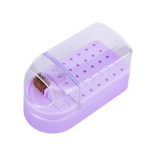 Nail Drill Bit Holder Portable 30 Holes Nail Drill Bit Cleaning Brush