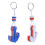 Blue + White Yachting Boating Floating Key Chain Key Ring - Anchor Sh 3