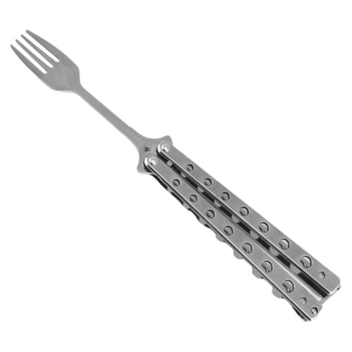 Butterfly Fork 9.06'' Portable Outdoor Tableware for Backpacking BBQ H