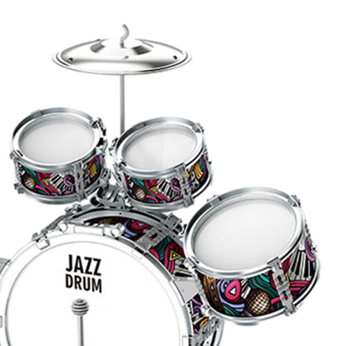 Kids Jazz Drum Set Includes Tom, Cymbal, Drumstick, Stool for Boys Gir 2