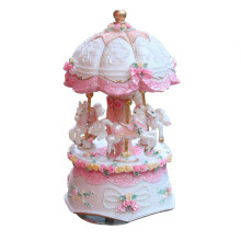 Music Box Carousel Showpiece Musical Gift for Anniversary Festival Chr