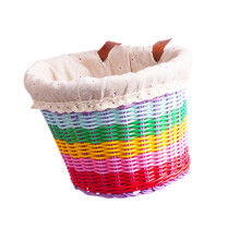 Kids Bike Basket Rainbow Color Carrying Bicycle Basket for Kids Girls