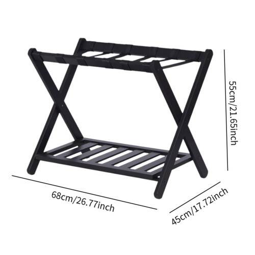 Luggage Rack with Storage Shelf Folding Suitcase Stand Organizer for B 1