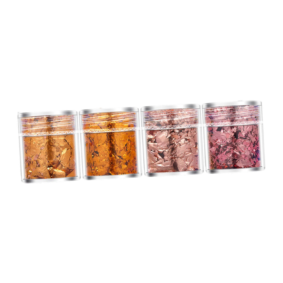 4Pcs Nail Art Foil Flakes Irregular DIY 3D Nail Thin Shiny Confetti Ro