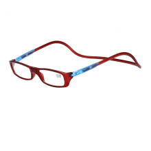 Magnetic Reading Glasses Metal Hinge Soft Foldable Band Unisex Men Red