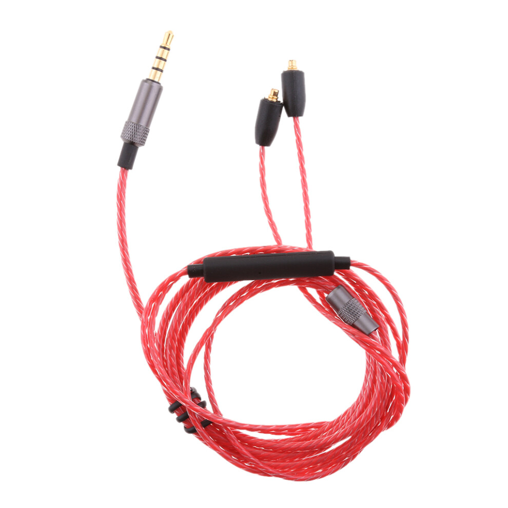 Mmcx Audio Cable Cord W/Mic Volume Control For Shure Se215/Se425/Se535 Gold 6902696637079