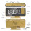 Mirror Digital Alarm Clock LED Lamp Snooze Adjustable Brightness Gold 3