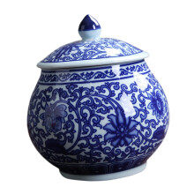 Ceramic Flower Vases Decor Organizer Blue White Porcelain Temple Ginge